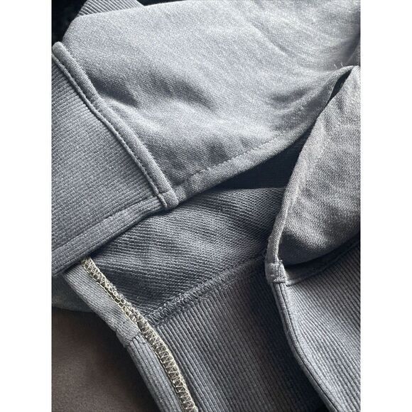 Prana Women's Standard Fit Sweatshirt Small Side Slits Pullover Fleece Logo Blue - Picture 7 of 7